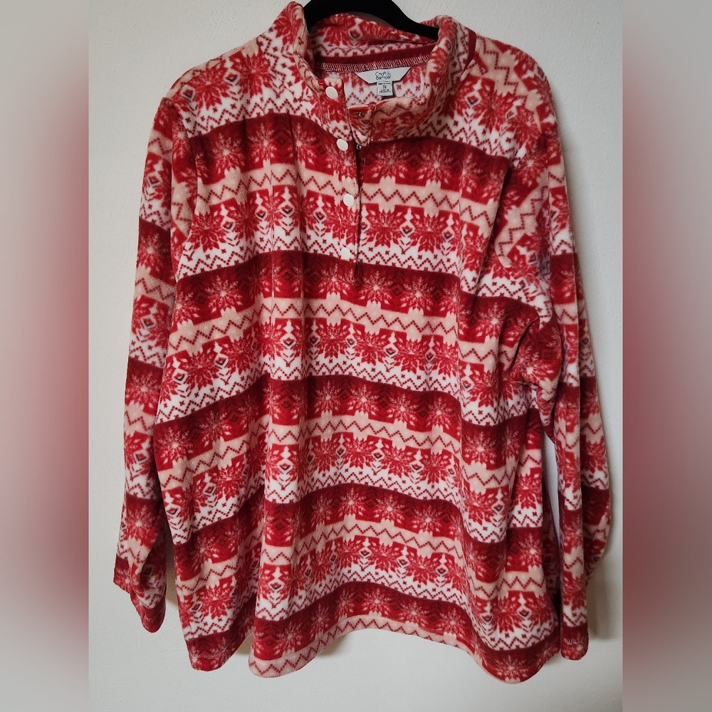 Croft & Barrow Red and White Women's Pullover